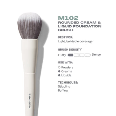 M102 Rounded Cream & Liquid Foundation Brush | M102 Rounded Cream & Liquid Foundation Brush | Secondary image