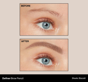Definer Brow Pencil Shade: Biscotti | Before & After {Biscotti (light taupe)}
