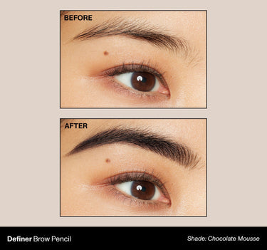 Definer Brow Pencil Shade: Chocolate Mousse | Before & After {Chocolate Mousse (soft black)}