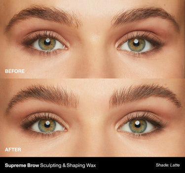 Supreme Brow Sculpting & Shaping Wax | Before & After | Shade: Latte {Latte (soft brown)}